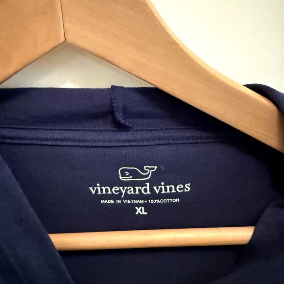 NWT Vineyard Vines Mens XL Navy Hoodie Tee American Flag Coastal Preppy Classic - Picture 6 of 8